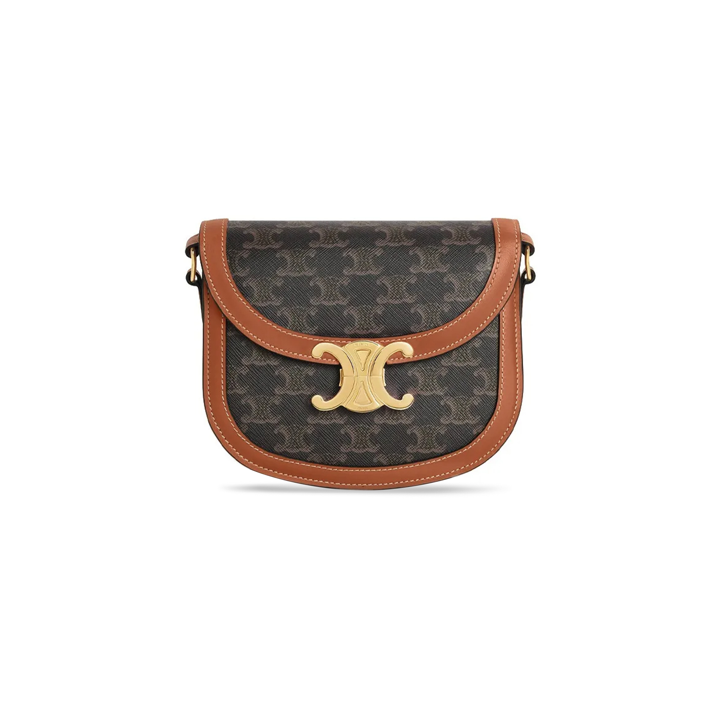 Ce**e shoulder bag in teen besace triomphe printed cowhide leather 110962bz4.04lu (18.5*16*6cm)